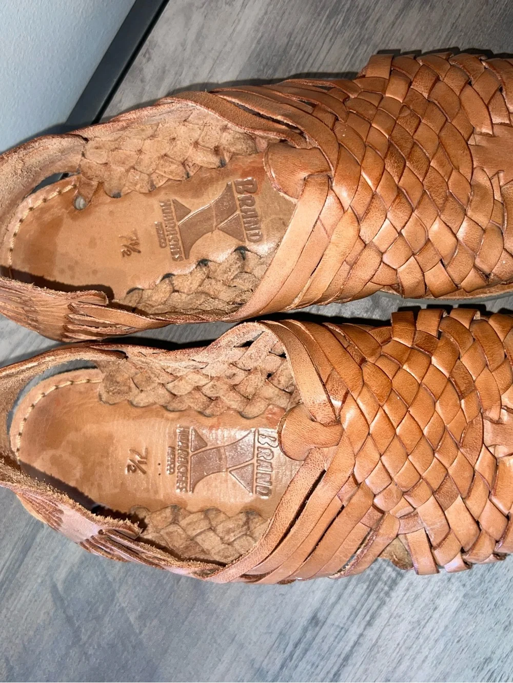 Haurache sandals by Brand X Hauraches in tan leather